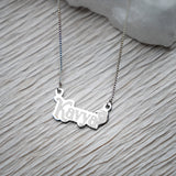 925 SILVER PERSONALISED NAME PENDANT WITH MESSAGE AT BACK