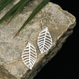Leaf-Shaped Earrings (925 SILVER)