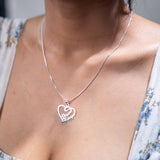 925 SILVER PERSONALISED COUPLE NAME ON HEART PENDANT