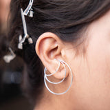 925 SILVER MULTI HOOPS EARRINGS