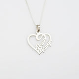 925 SILVER PERSONALISED COUPLE NAME ON HEART PENDANT