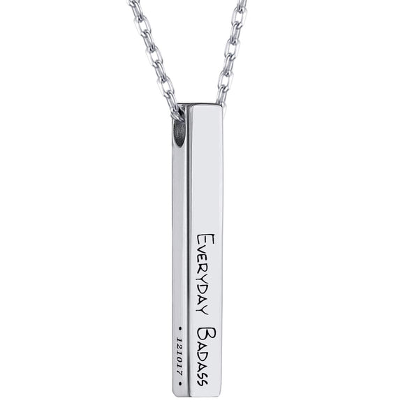 PERSONALISED SILVER BAR PENDANT