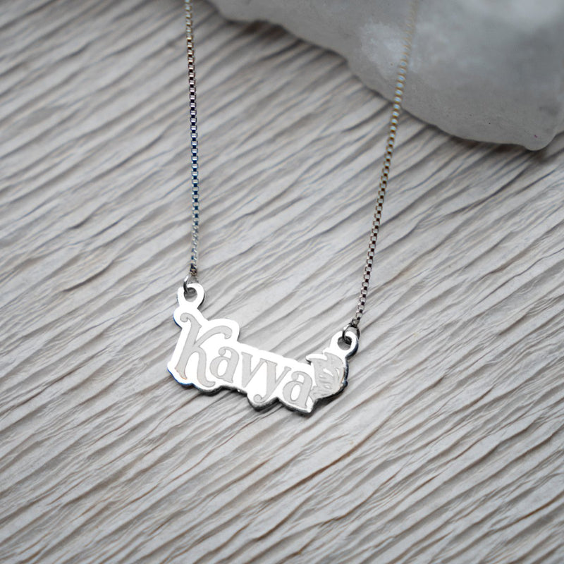 925 SILVER PERSONALISED NAME PENDANT WITH MESSAGE AT BACK – Jewellgo