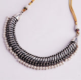 SUTHARLA SILVER OXIDISED CHOKER