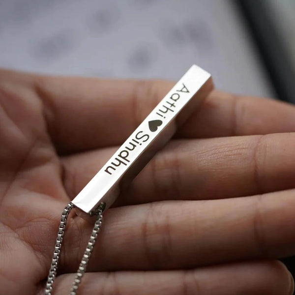 PERSONALISED SILVER BAR PENDANT